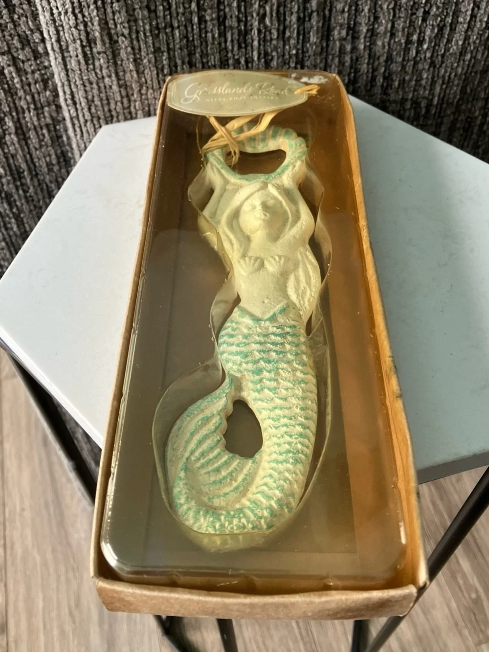 Vintage Retro Style Solid Cast Iron Painted MERMAID Bottle Opener Bat Tool 7.75”